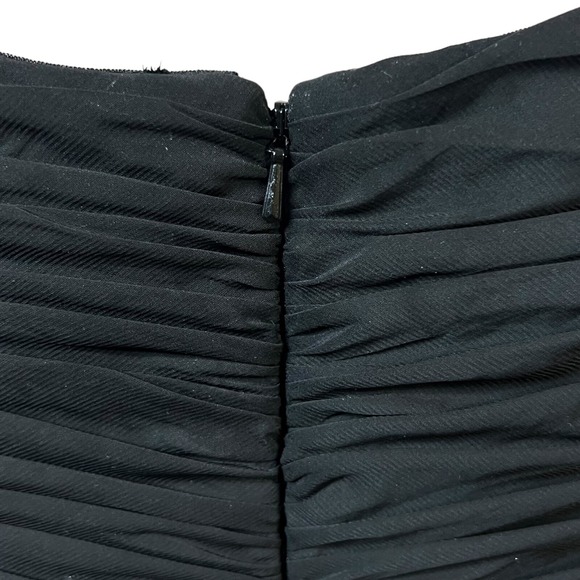 Aidan Mattox Dress 2 Black Ruched Bodycon‎ Sleeveless LBD Padded Bust Stretch - Picture 5 of 12